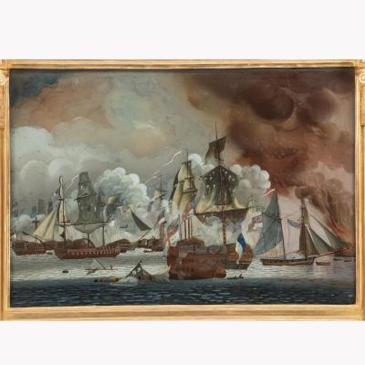 An unusual Nelson commemorative mirror c1815