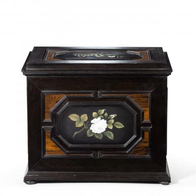 An unusual ebony bijouterie table cabinet