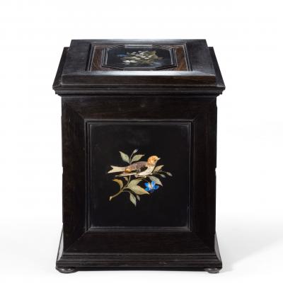 An unusual ebony bijouterie table cabinet