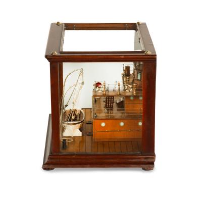 An unusual mirror backed model of a section of the steamship Catherine Govan