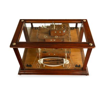 An unusual mirror backed model of a section of the steamship Catherine Govan