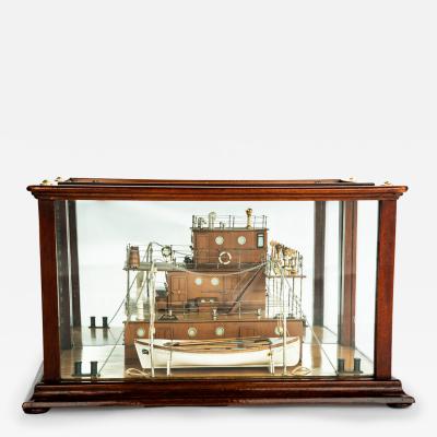 An unusual mirror backed model of a section of the steamship Catherine Govan