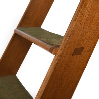 An unusual set of Victorian folding Walnut libarary steps