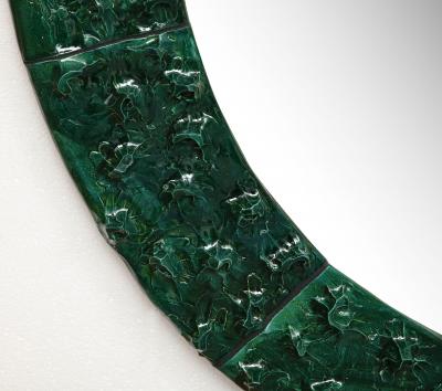 Ana Belen Castillo Green Glazed Ceramic Mirror by Ana Belen Castillo