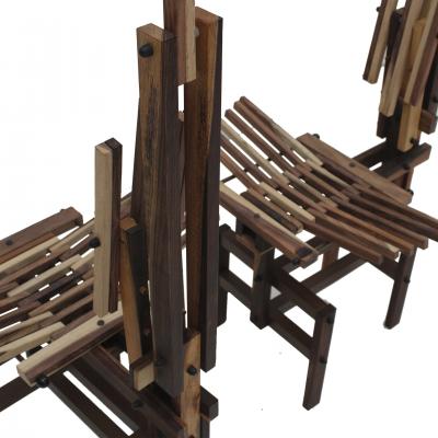 Anacleto Spazzapan Italian Sculptural Wooden Chairs Sono by Anacleto Spazzapan 1980s Set of Two