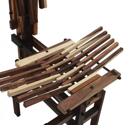 Anacleto Spazzapan Italian Sculptural Wooden Chairs Sono by Anacleto Spazzapan 1980s Set of Two