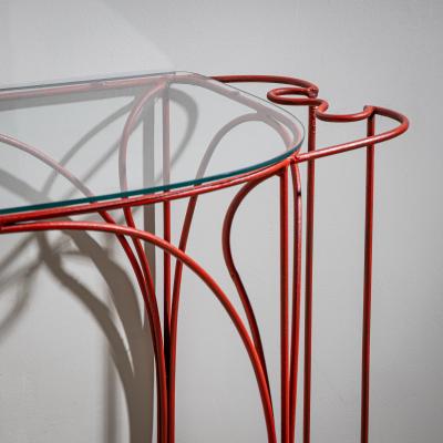 Anacleto Spazzapan Red Console Table by Anacleto Spazzapan Italy Mid 20th Century