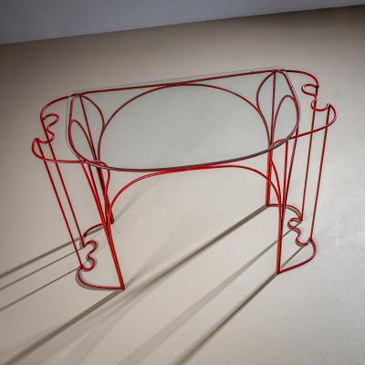 Anacleto Spazzapan Red Console Table by Anacleto Spazzapan Italy Mid 20th Century
