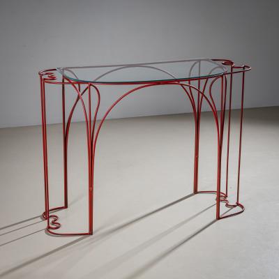 Anacleto Spazzapan Red Console Table by Anacleto Spazzapan Italy Mid 20th Century