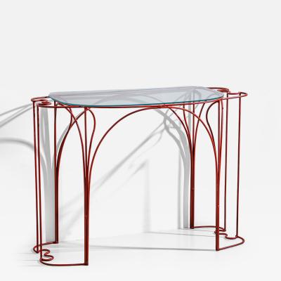 Anacleto Spazzapan Red Console Table by Anacleto Spazzapan Italy Mid 20th Century