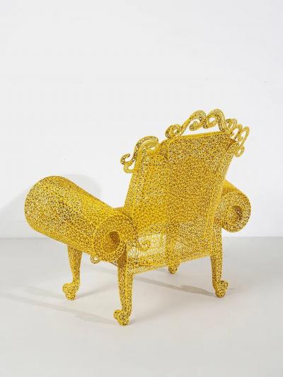 Anacleto Spazzapan Yellow Metal Armchair