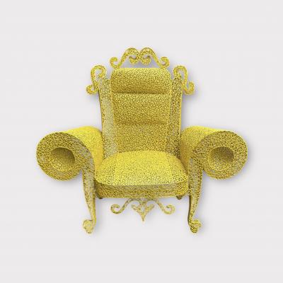 Anacleto Spazzapan Yellow Metal Armchair