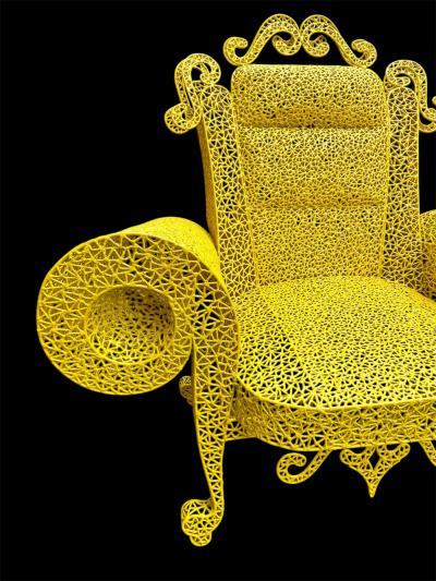 Anacleto Spazzapan Yellow Metal Armchair