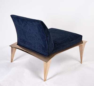 Anasthasia Millot Bronze Armchairs Slipper Chairs by Anasthasia Millot