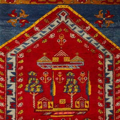 Anatolian Kirsehir prayer rug with a village design