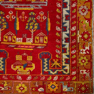 Anatolian Kirsehir prayer rug with a village design