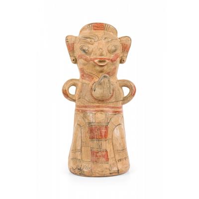 Ancient Costa Rican Guanacaste Nicoya Style Polychromed Terracotta Figural Scu