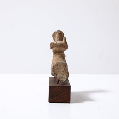 Ancient Egyptian Ceramic Sculpture of a Boetian Horse on Wood Plinth Base