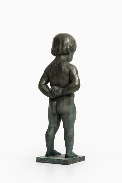 Anders J nsson Sculpture Boy With Apple Founded mark Erik Pettersson fud 