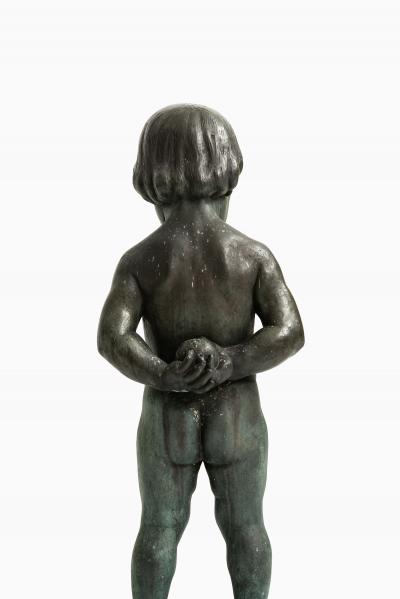 Anders J nsson Sculpture Boy With Apple Founded mark Erik Pettersson fud 