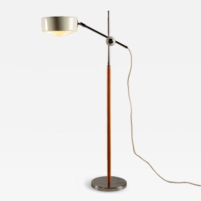 Anders Pehrson Leather and Chrome Simris Floor Lamp Atelj Lyktan Sweden 1970s