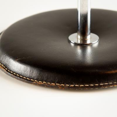 Anders Pehrson Simris Desk Lamp in Black Leather and Chrome Anders Pehrson Sweden 1970s