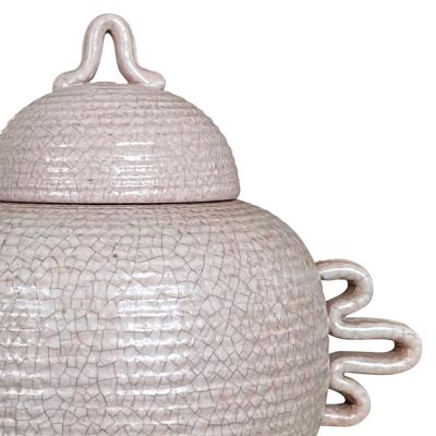 Andersson Johansson H gan s Art Deco Lidded Urn in Pale Rose Craquel by Andersson Johansson Hoganas