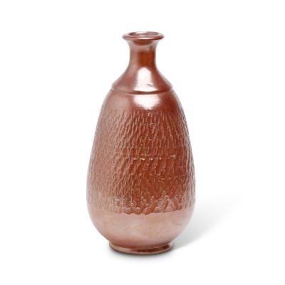 Andersson Johansson H gan s Duo of Textured Vases in Copper Luster by Sven Bohlin