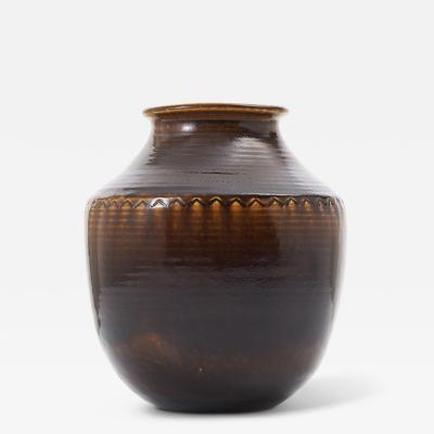 Andersson Johansson H gan s Large Vase in Flowing Brown Glaze by John Andersson for H gan s