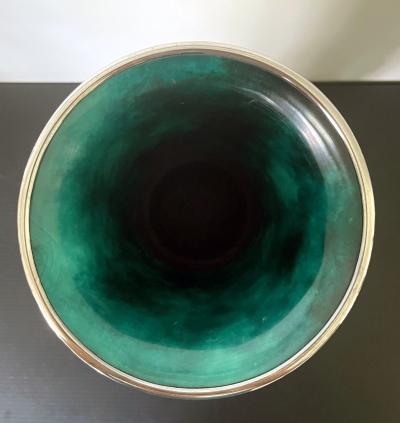 Ando Jubei Japanese Cloisonne Vase with Silver Inlays by Ando Jubei