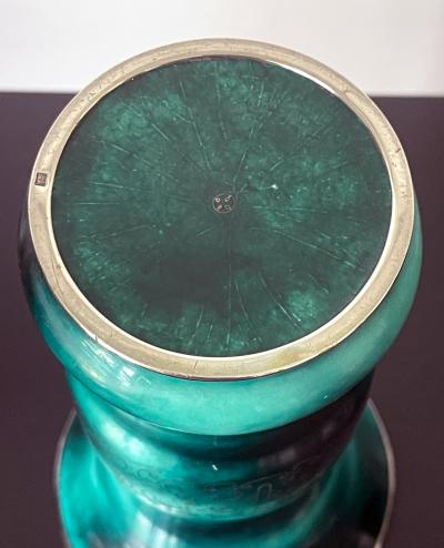 Ando Jubei Japanese Cloisonne Vase with Silver Inlays by Ando Jubei