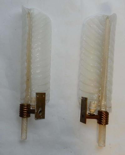 Andr Arbus 1950 1970 Wall Lamp Pair of Style Barovier i Toso or Veron se for Arbus Murano