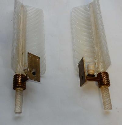 Andr Arbus 1950 1970 Wall Lamp Pair of Style Barovier i Toso or Veron se for Arbus Murano