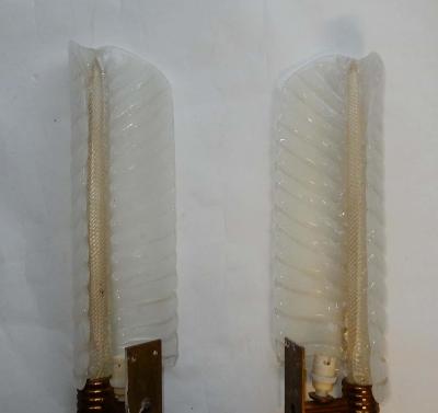 Andr Arbus 1950 1970 Wall Lamp Pair of Style Barovier i Toso or Veron se for Arbus Murano