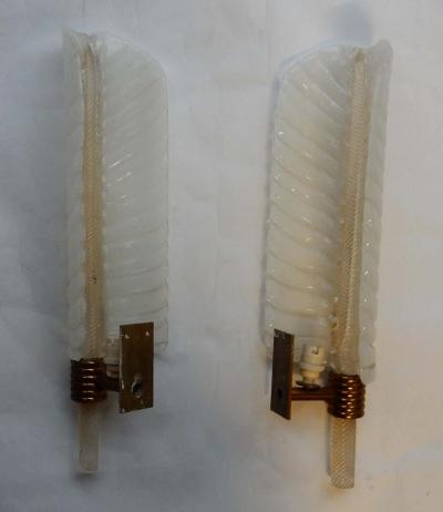 Andr Arbus 1950 1970 Wall Lamp Pair of Style Barovier i Toso or Veron se for Arbus Murano