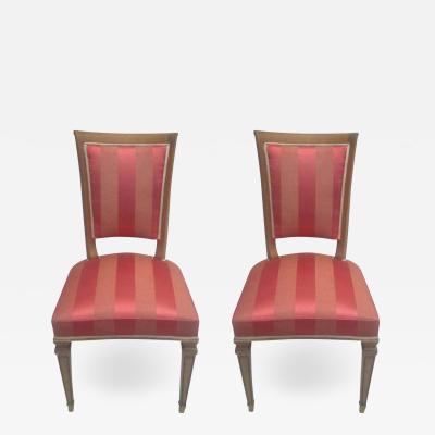 Andr Arbus 2 French Mid Century Modern Neoclassical Side Desk Chairs Attr to Andre Arbus