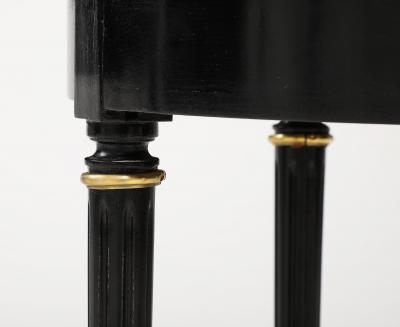 Andr Arbus A great Pair of Black Lacquer Marble Top Circular Side Tables