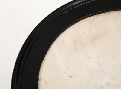 Andr Arbus A great Pair of Black Lacquer Marble Top Circular Side Tables