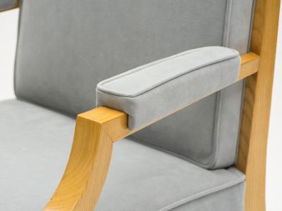 Andr Arbus Andr Arbus pair of ash wood neoclassical armchairs 1940s