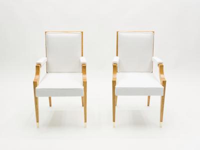 Andr Arbus Andr Arbus pair of ash wood neoclassical armchairs 1940s