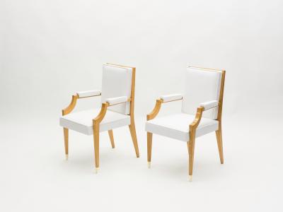 Andr Arbus Andr Arbus pair of ash wood neoclassical armchairs 1940s