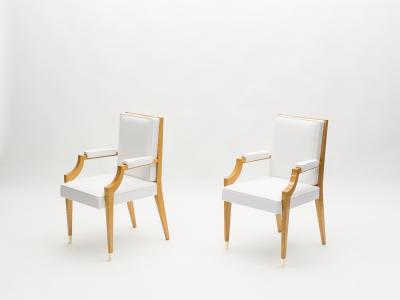 Andr Arbus Andr Arbus pair of ash wood neoclassical armchairs 1940s