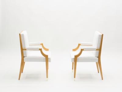 Andr Arbus Andr Arbus pair of ash wood neoclassical armchairs 1940s