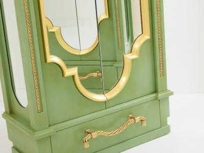 Andr Arbus Andr Arbus pair of celadon green lacquered wardrobes gilt brass 1930