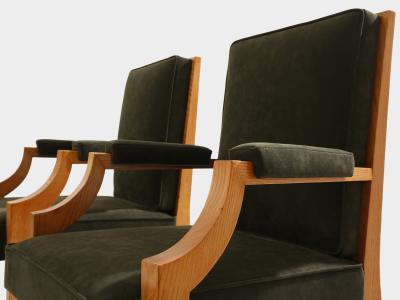 Andr Arbus Andr Arbus set of four ash wood neoclassical armchairs 1940s
