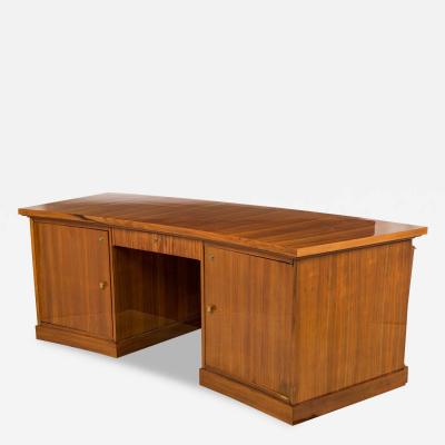 Andr Arbus Andre Arbus French Art Deco Blond Rosewood and Bronze Executive Desk