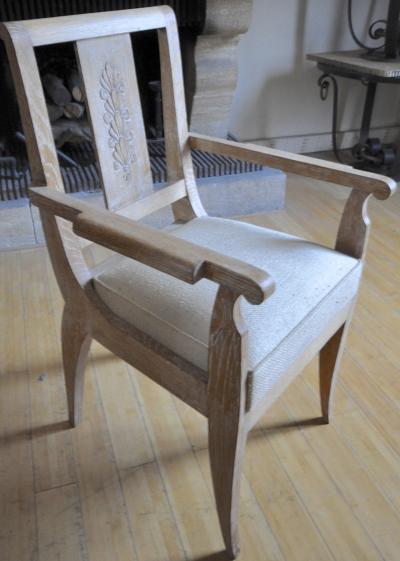 Andr Arbus Andre Arbus Set of 4 Cerused Oak Armchairs