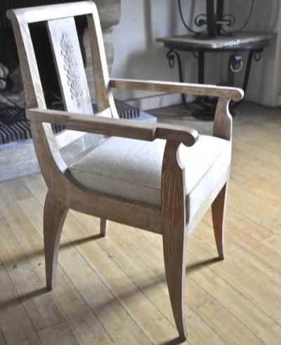 Andr Arbus Andre Arbus Set of 4 Cerused Oak Armchairs