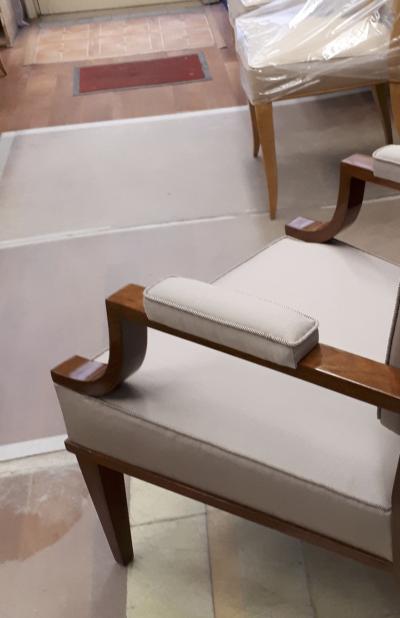 Andr Arbus Andre Arbus chic neo classic 40s pair of armchairs