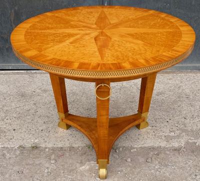 Andr Arbus Andre Arbus exceptional lemon tree marquetry bronze accent coffee table